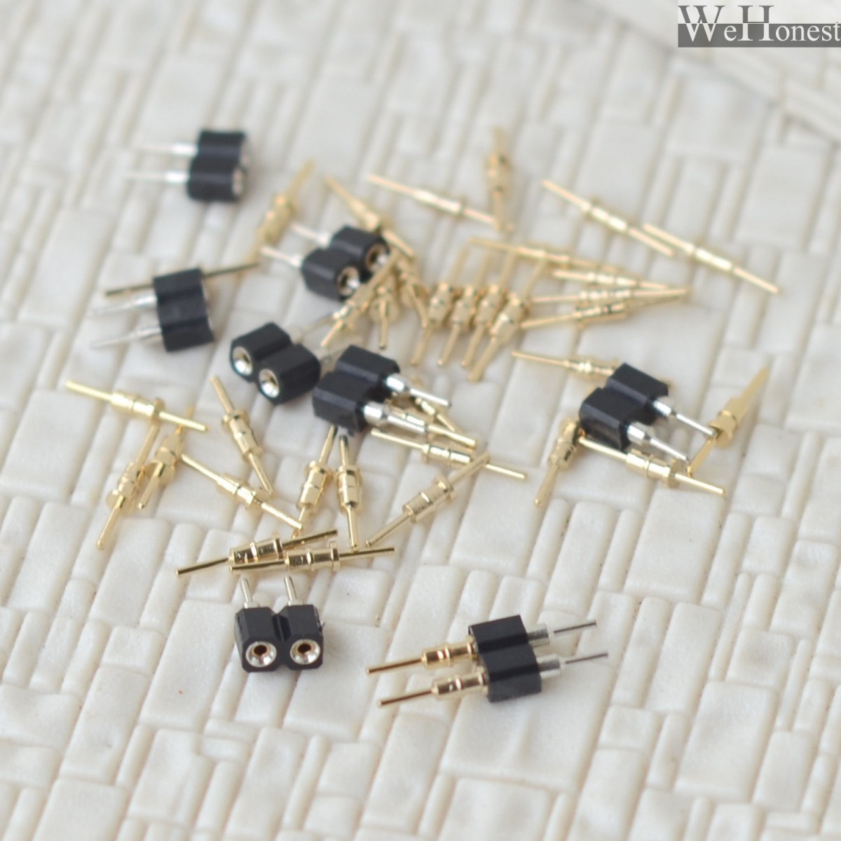 20 pairs 2 Pins mini-plug kits 2.54mm straight connectors round separate pins